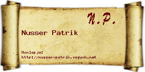 Nusser Patrik névjegykártya